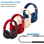 Solo4 Cord Coiled Audio Cable Replacement for Dre Beats Studio3 / Studio Pro/Solo 3 Wireless Noise Cancelling Headphones, 3.5mm(1/8") Extension Wire Compatible with iPhone PS5 Xbox One, 14ft