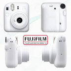 Fujifilm Instax Mini 12 Instant Camera Bundle with Fujifilm Instax Mini Instant Film Value Pack (60 Sheets) with Accessories Including Protective Case, Strap, Photo Album (Clay White)