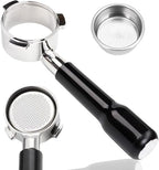 54mm Bottomless Portafilter, Espresso Accessories for Breville Barista Series BES870/878/880 Machines & Sage Barista Espresso Machine, Stainless Steel Filter Basket and Premium ABS Handle (Black)