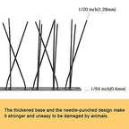 OFFO Black Bird Spikes Pre-Assembled Cover 48.7 Feet, Durable Pigeon Bird Spikes with Stainless Steel, Bird Spikes for Fence Roof Mailbox Window