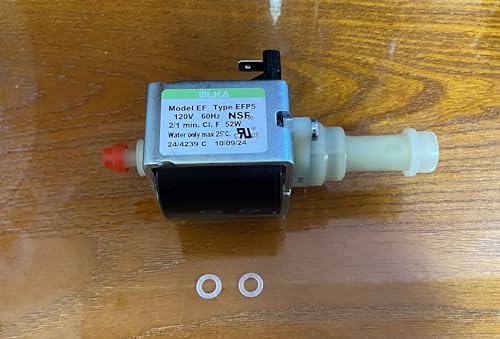 ULKA Pump Compatible with Breville Delonghi Gaggia Rocket Rancilio Expobar Espresso Machine Solenoid Vibratory Water Pump Replacement-120v 60Hz 52W 15 Bar-Model Type EFP5