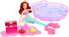 Mattel Disney Princess Toys, Ariel Mermaid Doll & Pool Set with Moldable Sand, 3 Molds & 6 Accessories, Inspired by The Little Mermaid Movie