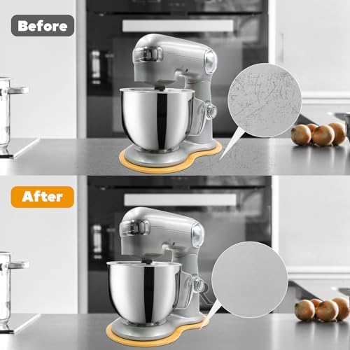 Bamboo Mixer Slider for Cuisinart Stand Mixer 5.5 Quart Mixing Bowl, mixer attachments sliding board for Cuisinart SM-50BC, Kitchen Countertop Storage mixer accessories Appliance Moving Tray Mat