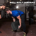 NAIZEA Training Sandbag, Heavy Duty Workout Sandbags Fitness Weights Sandbags for Training, Fitness, Lifting, Cross-Training Workouts, Exercise and Military Conditioning (Black, 200LB)