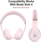 【3 in 1】 Silicone Case for Beats Solo 4 Headphones, Protective Silicone Covers for Beats Solo 4 Shell/Ear Pad/Headband Cover, Accessories Silicone Skin Protector for Beats Solo 4 - Pink