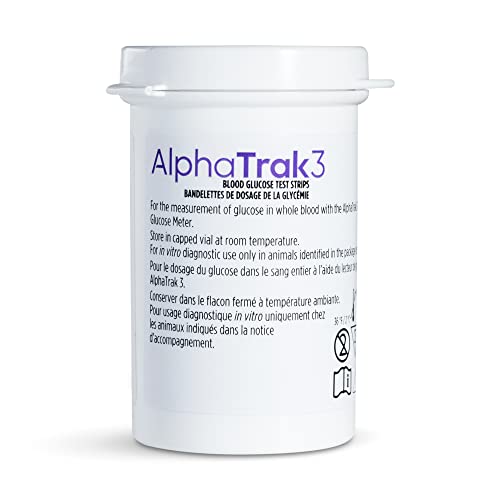 AlphaTRAK 3 Test Strips for Use 3 Blood Glucose Monitoring System for Cats; Dogs; and Horses 50 Test Strips