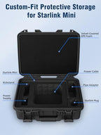 Starlink Mini Case - IP67 Waterproof Hard Carry Case for Starlink Mini Dish Kit Accessories Storage Box, Portable Satellite Dish Protective Case with Precision Cut Foam for Outdoor, Travel, Camping