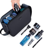 ZEEMO Travel Toiletry Bag for Men, Large Water-Resistant Full-Open Dopp Kit, Versatile Organizer for Shower and Hygiene Accessories, Bathroom Essentials, Cosmetics, Black