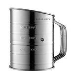 Bellemain 3 Cup Flour Sifter for Baking Fine Mesh Rotary Hand Crank with Loop Agitator for Quick Sifting, Flour Sifter Stainlees Steel