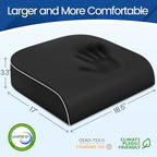 SweetSlubr Seat Cushion for Taibone Pain Relief, Office Chair Cushion, Memory Foam Large Chair Cushion with Non-Slip Cover for Soft Support at Office Chair, Car Seat, Airplane, Bleacher Black/XLarge