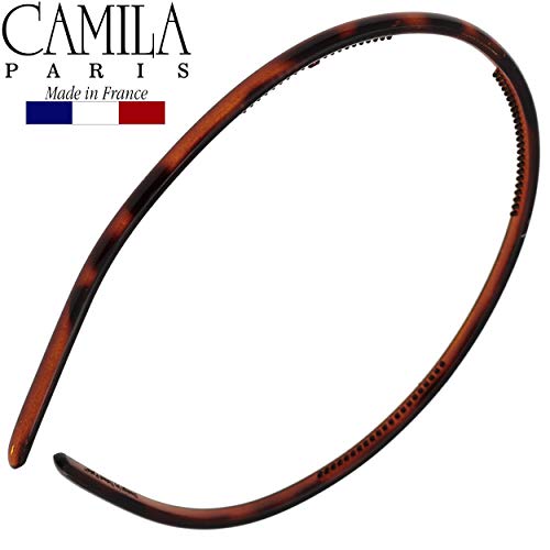 Camila Paris AD105 French Fashion Headband for Women, Skinny with Teeth for Strong Hold Grip Women's Hairband, Very Flexible, No Slip and Durable Styling Girls Hair Accessories, Made in France
