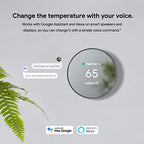 Google Nest Thermostat - Smart Thermostat for Home - Programmable Wifi Thermostat - Snow,1.07"D x 3.31"W x 3.31"H