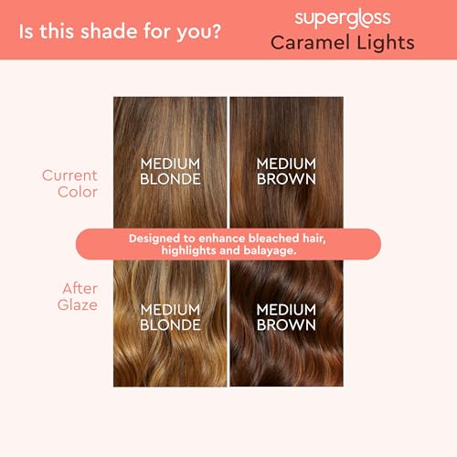 Glaze Super Gloss Color Conditioning Gloss – Caramel Lights for Medium to Dark Brown Hair with Highlights – Rinse Out Semi-Permanent Hair Gloss that Enhances Color and Boosts Shine & Hydration