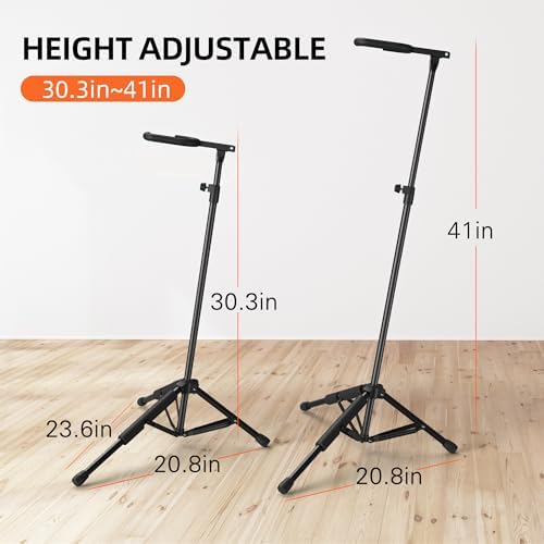 Universal Guitar Stand, Height Adjustable Acoustic Guitar Stand Floor for Electric Guitars Bass Accessories Banjo Stand, Folding Tripod Guitar Stands for Single Guitars & Basses (1 PC)