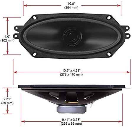 BOSS Audio Systems BRS410 120 Watt, 4 x 10 Inch , Full Range, Replacement Car Speaker - Sold Individually
