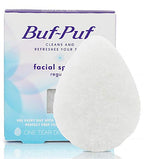 Buf-Puf Regular Facial Sponge, Dermatologist Developed, Removes Deep Down Dirt & Makeup that Causes Breakouts and Blackheads, Reusable, Exfoliating, White, 1 Count