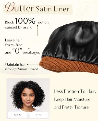 YANIBEST Beanie Hat for Women Men Satin Lined Beanie Hats Winter Hat Womens Cuffed Beanies Knit Skull Cap Warm Ski Hat Unisex