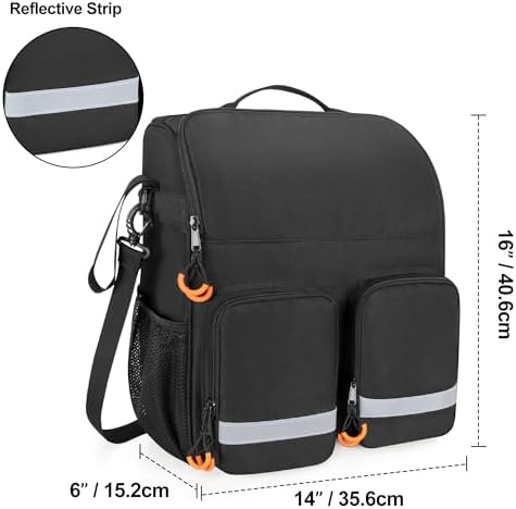 samdew Large Wheelchair Bag to Hang on Back, Wheelchair Accessories Backpack for Adult & Senior, Wheelchair Pouch with Medicine Storage Insulation Pocket & Shoulder Strap, Bag Only
