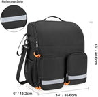 samdew Large Wheelchair Bag to Hang on Back, Wheelchair Accessories Backpack for Adult & Senior, Wheelchair Pouch with Medicine Storage Insulation Pocket & Shoulder Strap, Bag Only