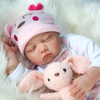 Reborn Baby Dolls Girl - 22 Inch Soft Cloth Body Newborn Girl Doll, Realistic Sleeping Baby Doll That Look Real for Kids Age 3+