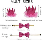 Dog Birthday Decorations, Multi Sizes Dog Birthday Bandana Girl Dog Birthday Hat Crown Bow Tie Birthday Numbers It’s My Bday Mother Puppers Sign Banner for Large Extra Large Dogs (Pink, X-Large)
