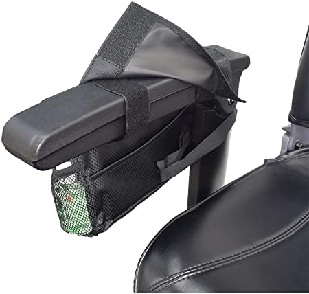 AlveyTech Water-Resistant Saddle Bag (Large, Black) - For Mobility Scooters, Wheelchairs, & Power Chairs - Lightweight & Easy to Install - Storage Organizer - Electric Wheelchair Accessories Adults