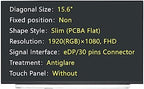 New Screen Replacement for N156HGA-EA3 Rev.C1 N156HGA-EA3 Rev.C2,eDP/30 pins Connector,1920(RGB)×1080, FHD,Antiglare,LCD LED Display