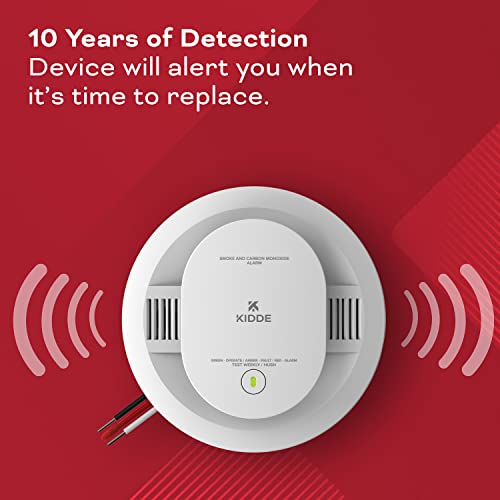 Kidde Hardwired Smoke & Carbon Monoxide Detector, AA Battery Backup, Voice Alerts, Interconnectable, LED Warning Light Indicators, 4 Pack