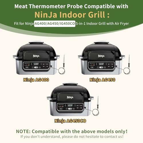 Temperature Meat Probe for Ninja AG400C-AG400,-AG450CO- Foodi Pro 5-in-1 Indoor Grill with Air Fry, for Ninja Smart Thermometer Replacement Accessories…