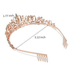 Rose Gold Crown for Women Crystal Princess Tiaras Rhinestone Queen Crowns Wedding Bridal Hair Accessories Birthday Prom Pageant Party Coming of Age Ceremony Photo Props (Rose Gold1)
