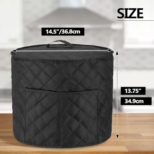 LUXJA Dust Cover Compatible with Ninja Crispi Air Fryer, Cloth Cover with Pockets Fits Ninja Crispi Portable Cooking System and Accessories, Black