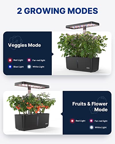 iDOO Hydroponics Growing System Kit 8Pods, Christmas Gifts for Women Mom, Herb Garden Indoor with LED Grow Light for Home, Built-in Pump, Auto-Timer, Adjustable Height Up to 13.6", 8Pods WiFi-Black