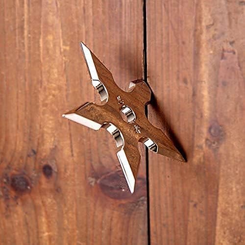 Ninja Coat Hooks 2 Pack, Darts Star Wall Mounted Hooks, Stainless Steel Clothes Hats Hanger Holder (Steel Ninja)