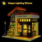 STEM City Street Building Blocks，Coffee House Building Kit with LED Lights, 1512 PCS, Girls Building Blocks Toy 8-12 Christmas Birthday Gift for Kids Boys Girls Age 6-12 Years