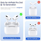 Wireless Charging Case Replacement Compatible with AirPods Pro 1st & 2nd Generation, Wireless Charger Case Replacement for AirPods Pro 1/2 (1st & 2nd Generation), No Earbuds