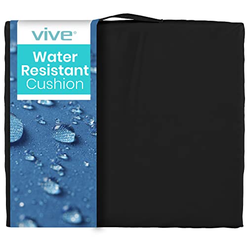Vive Waterproof Wheelchair Cushion for Pressure Relief (16x16x3) - Washable Cover Incontinence Protection for Elderly Adults & Seniors - Memory Foam Gel Pad for Recliners, Office Chairs, Car, Travel