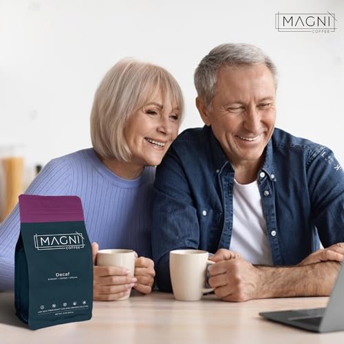 Magni Coffee - Whole Beans - Decaf - Low Acid - Single Origin USDA Organic Non-GMO Beans Third Party Tested For Mycotoxins & Pesticides - Fair Trade -12 Oz