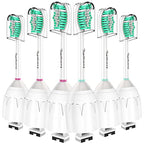 Toptheway Replacement Brush Heads Compatible with Sonicare E-Series Essence Xtreme Elite Advance and CleanCare Screw-On Toothbrush Handles 7022/66, 6 Pack