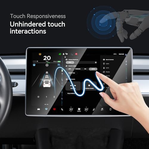 For Tesla Model Y Screen Protector Accessories 2024 2025, 15 inches Matte Tempered Glass Touch Screen Protector for Tesla Model Y (2025-2020) / Model 3 (2023-2017) Anti-Glare & Fingerprint