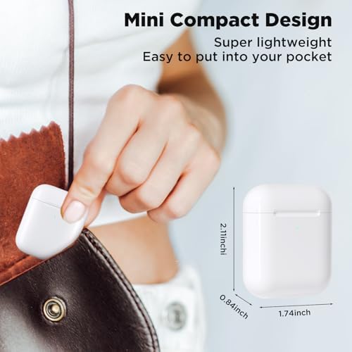Wireless Charging case for AirPods 1st & 2nd, Air Pods 1/2 Generation Charger Case Replacement with Bluetooth Pairing Sync Button, 450 Mah Built-in Battery (No Earbuds)