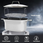 Steam and Roast Rack Compatible with Ninja Foodi Possible Cooker Pro 8.5 Qt - Custom Fit MC1000, MC1001, MC1010 Series Ninja Slow Cooker Crockpot - Chrome Coated Multicooker Accessories