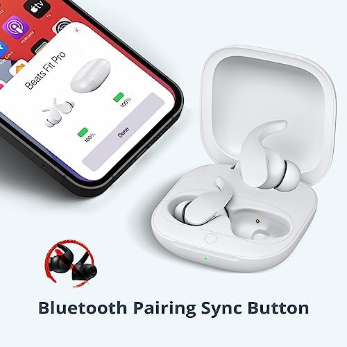 Jinstyles Charging Case Replacement Compatible for Beats Fit Pro, Portable Charger Case Support to Wireless Pairing, with Sync Button, 700mAh Built-in Battery, Charge Earbuds 3 Times, White