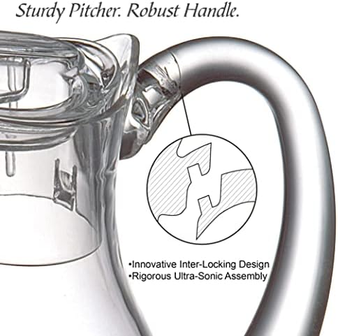 Amazing Abby - Droply - Plastic Pitcher (64 oz, 2 Quart), Clear Water Pitcher with Lid, Fridge Jug, BPA-Free, Shatter-Proof, Great for Iced Tea, Sangria, Lemonade, Juice, Milk, and More