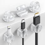 6Pack Cord Organizer, Desk Accessories - Lamicall Clear Desktop Cord Management, Phone Charger Office Workspace Organizer Accessories, Nightstand Wire Keeper Desk Decor, Office Desktop Must Haves