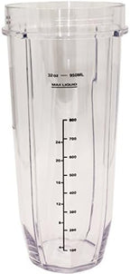 Blendin 32 Ounce Cup with Sip N Seal To Go Lids - Extra Large Replacement Jar Compaible with Nutri Ninja Auto-iQ 1000W and Duo Blenders - Premium Blender Cups Replacement (2 Pack)