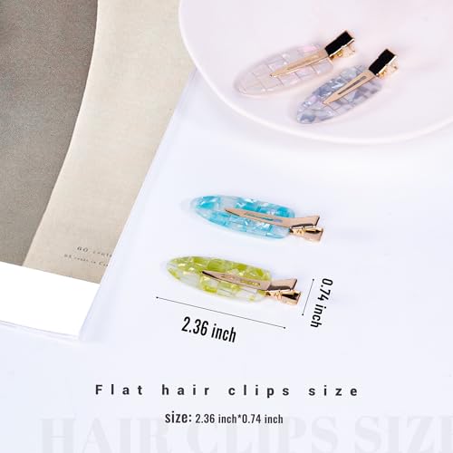 No Crease Hair Clips Creaseless Hair Clips Makeup Clips No Bend Hair Clips Flat Hair Clip For Styling Non Slip Hair Accessories For Women,Sparkle Multiple Colors,12 PCS
