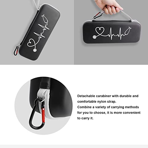 Stethoscope Carrying Case, Hard Stethoscope Case Compatible for 3M Littmann Classic III, Cardiology IV Diagnostic, MDF Acoustica Stethoscopes and Other Nurse Accessories (Pu Black)