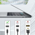 65W 45Watt Type C Laptop Charger Replacement for Dell USB C Charger Latitude 7275 7370 5420 5285 5290 5520 XPS 13 9250 9360 9365 9370 9380 9350 9550 Chromebook 3100 3400 5190 AC Adapter Power Supply