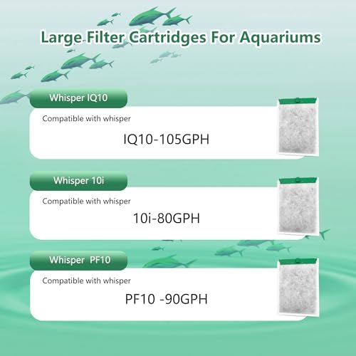 6 Pack Aquarium Filter Cartridge Compatible with Whisper Power Filters,Medium Replacement Filter Cartridges Bio-Bag for 10i/PF10/IQ10