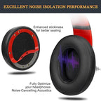 SoloWIT Replacement Ear Pads Cushions for Beats Studio 2 & Studio 3 Wired & Wireless Headphones, Earpads with Soft Protein Leather, Noise Isolation Memory Foam, Added Thickness - Black
